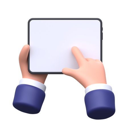 Appuyer sur l'écran de la tablette  3D Icon