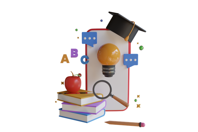 Aprendizaje electrónico  3D Icon