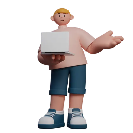 Personagem 3 D De Apresentacao Do Aluno 3D Illustration