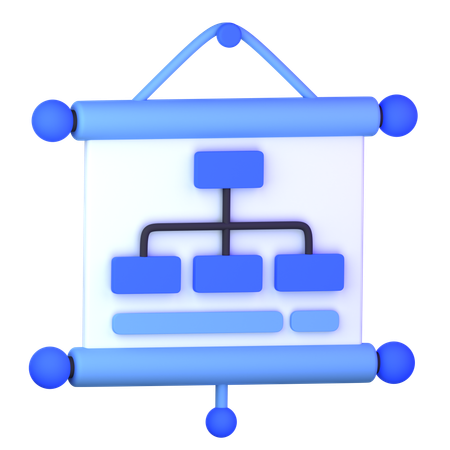 Apresentação de fluxograma  3D Icon