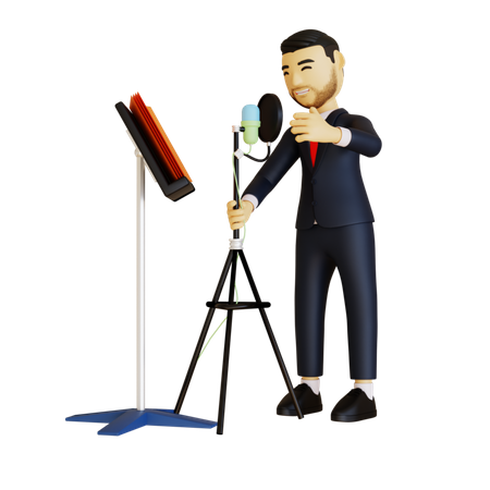 Apresentador de podcast  3D Icon