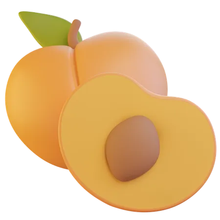 Apricot 3 D Icon Illustration 3D Icon
