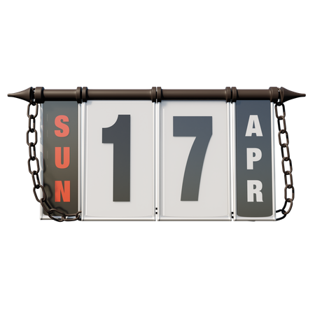 April 17, 2022 Sun  3D Illustration