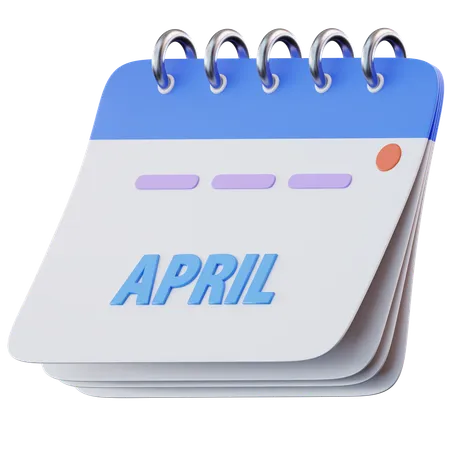 April Calendar  3D Icon