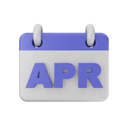 April Calendar  3D Icon