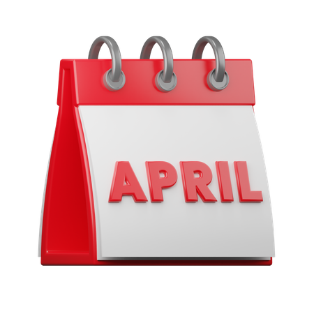 April Calendar  3D Icon