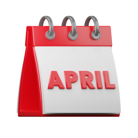 April Calendar 3D Illustration