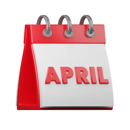 April Calendar  3D Illustration