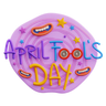 3d happy april fool logo