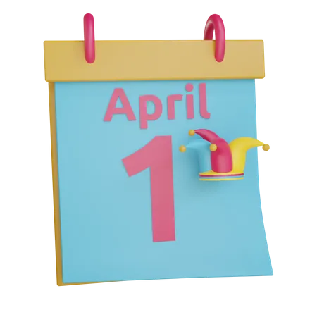 April Fools Day Calendar  3D Illustration