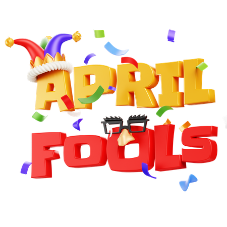 April Fools Text  3D Icon