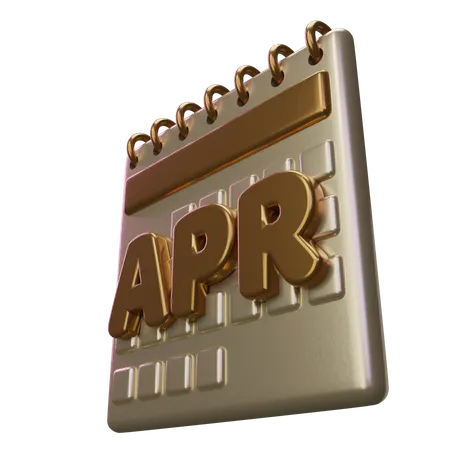 April Month Calendar  3D Icon