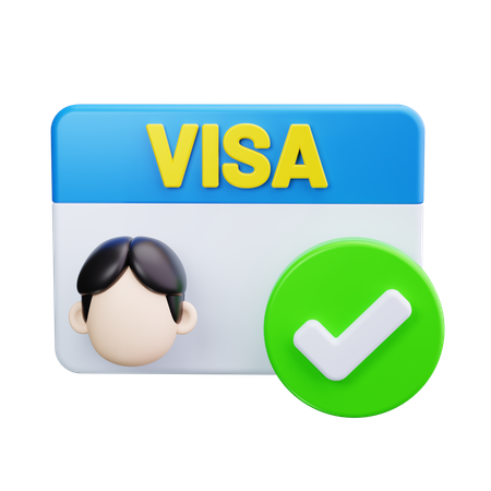 Aprobación de visa  3D Icon