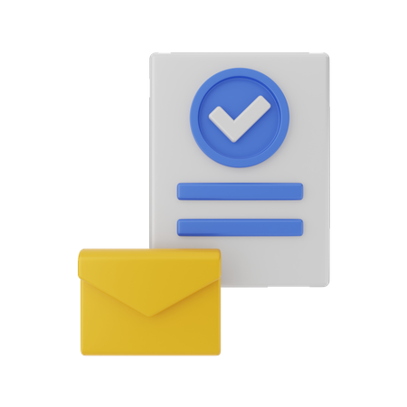 Aprobar correo  3D Icon