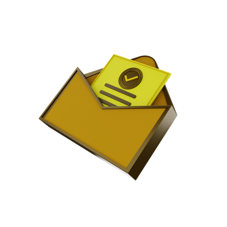 Aprobar correo  3D Icon