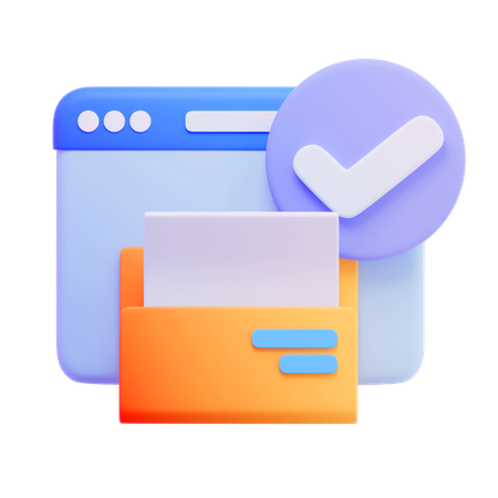 Aprovação de arquivo on-line  3D Icon