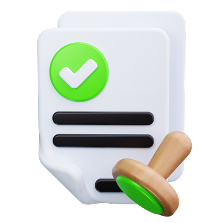 Aprovação de documento  3D Icon