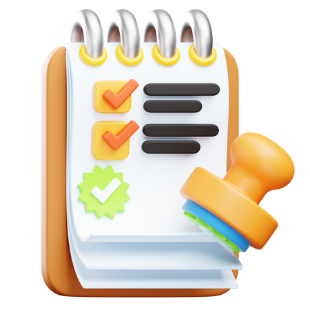 Aprovação de tarefa  3D Icon