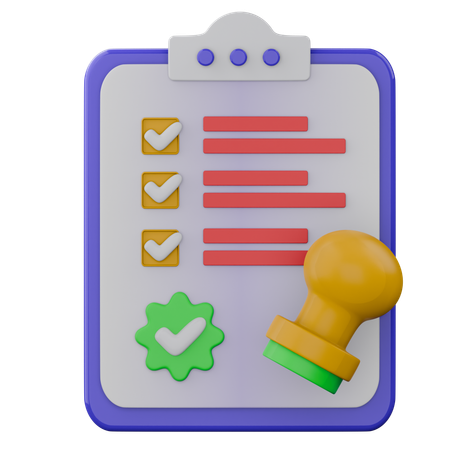Aprovação de tarefa  3D Icon