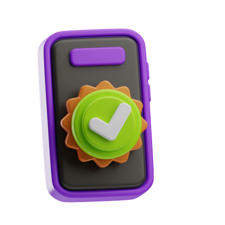 Celular aprovado  3D Icon