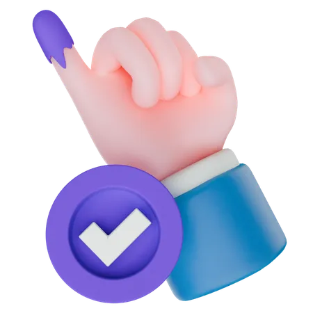 Voto aprovado  3D Icon