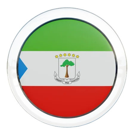 Äquatorialguinea Runde Flagge  3D Icon