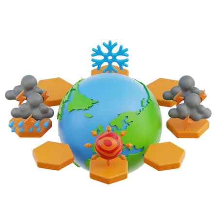 Aquecimento global  3D Icon