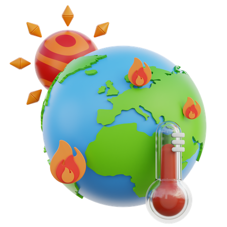 Aquecimento global  3D Icon