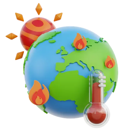 Aquecimento global  3D Icon