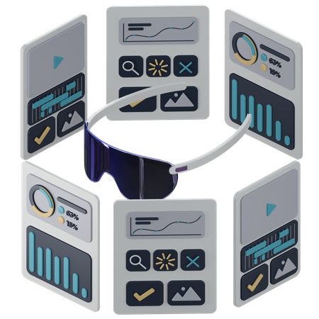 AR glasses  3D Illustration