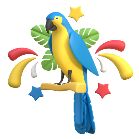 Oiseau ara  3D Icon
