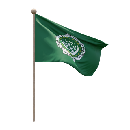Arab League Flag Pole  3D Illustration