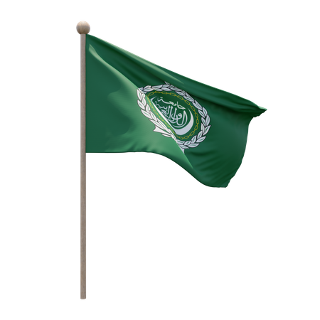 Arab League Flagpole  3D Flag