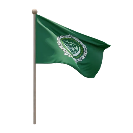 Arab League Flagpole  3D Flag