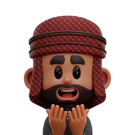 Homem árabe reza avatar  3D Icon