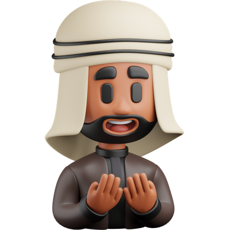 Arabian Man Pray  3D Icon