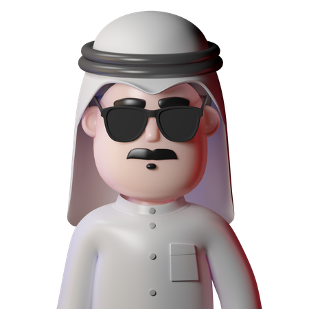 Arabian Man With Glasses  3D Icon