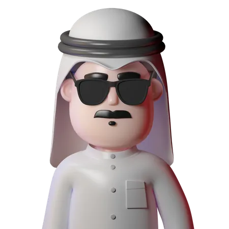 Arabian Man With Glasses  3D Icon