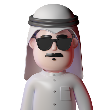 Arabian Man With Glasses 3D Icon