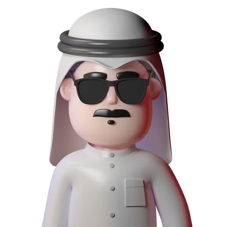 Arabian Man With Glasses 3D Icon