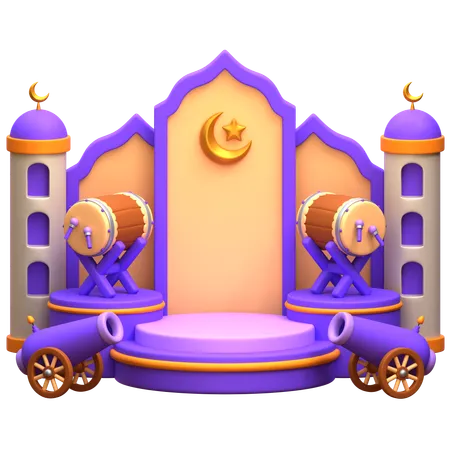 Arabian Ramadan Podium  3D Illustration