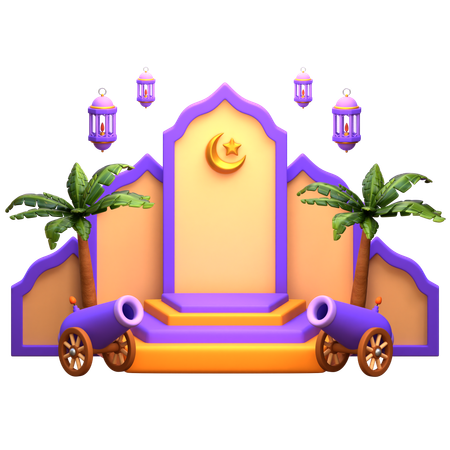 Arabian Ramadan Podium  3D Illustration