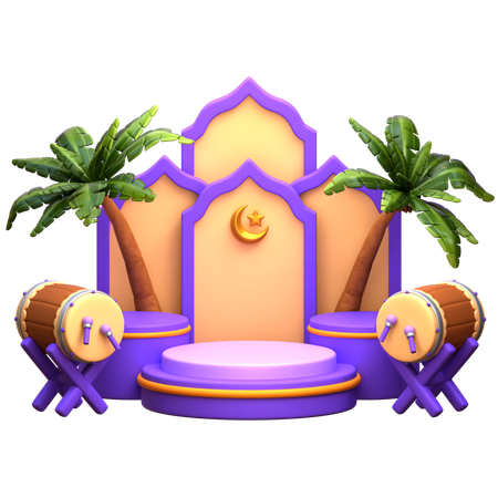 Arabian Ramadan Podium  3D Illustration