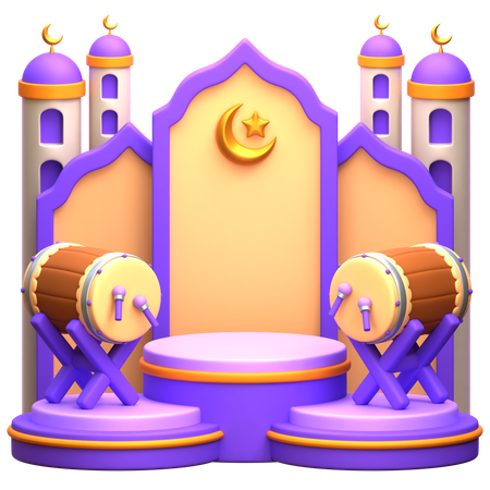 Arabian Ramadan Podium  3D Illustration