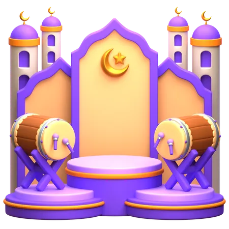 Arabian Ramadan Podium  3D Illustration