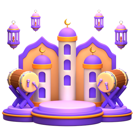 Arabian Ramadan Podium  3D Illustration