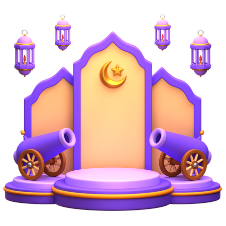 Arabian Ramadan Podium  3D Illustration