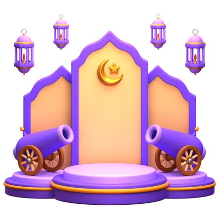 Arabian Ramadan Podium  3D Illustration