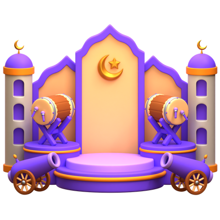 Arabian Ramadan Podium  3D Illustration