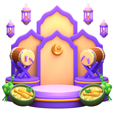 Arabian Ramadan Podium  3D Illustration